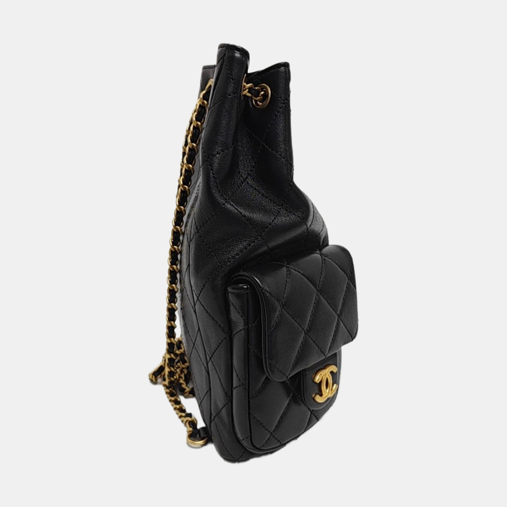 Quilted Lambskin Backpack Black