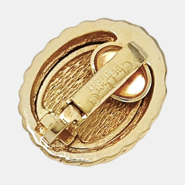 Twist Round Metal Gold Clip On Earrings