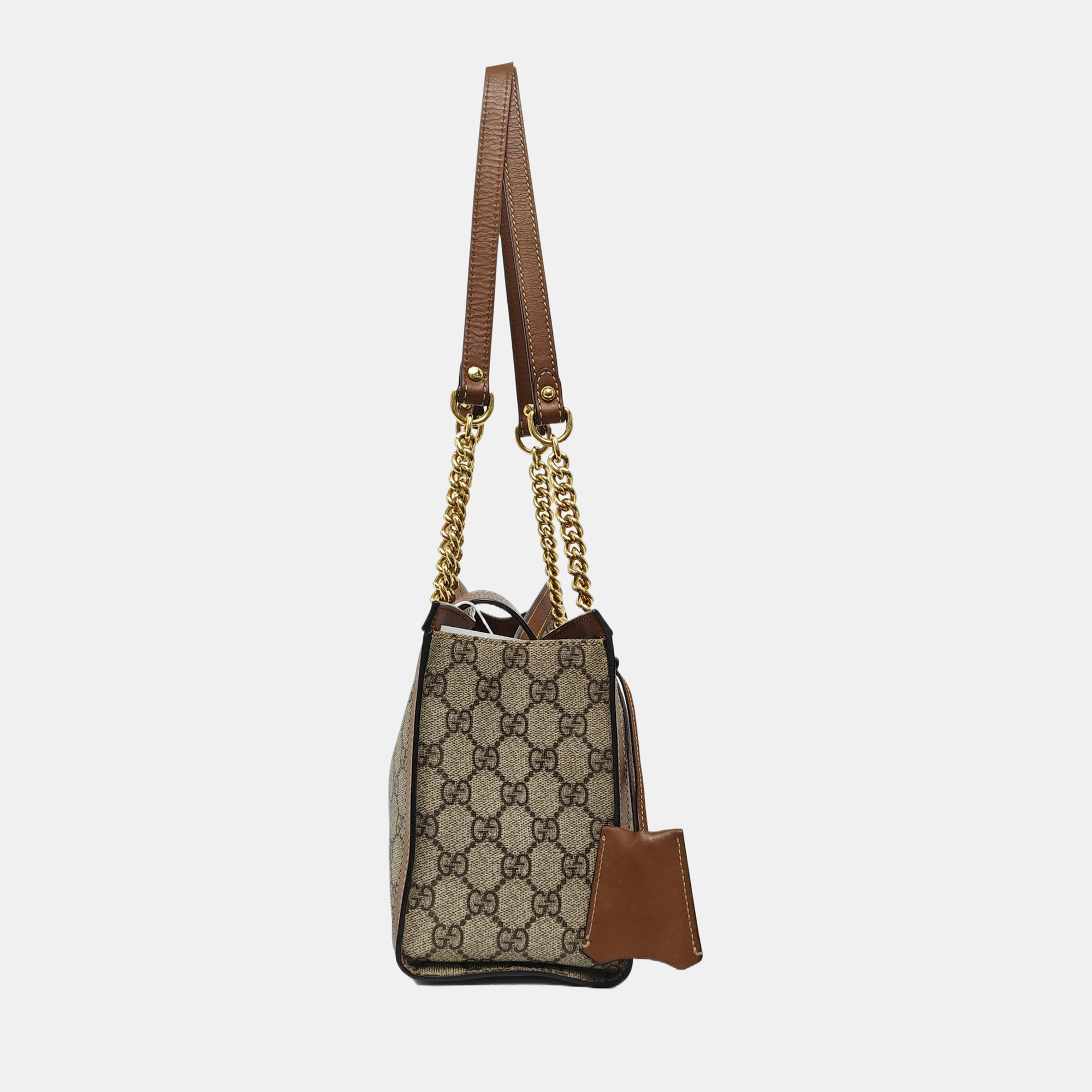 Padlock Small Monogram Coated Canvas Beige