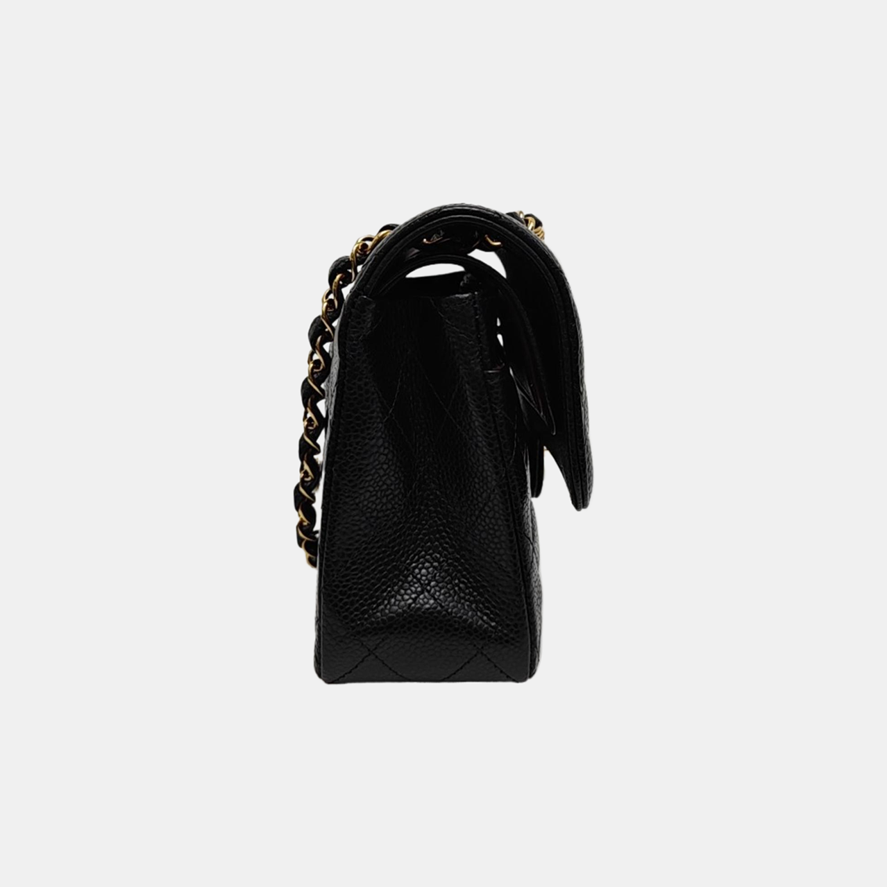 CLASSIC FLAP Small Quilted Grained Calfskin Black