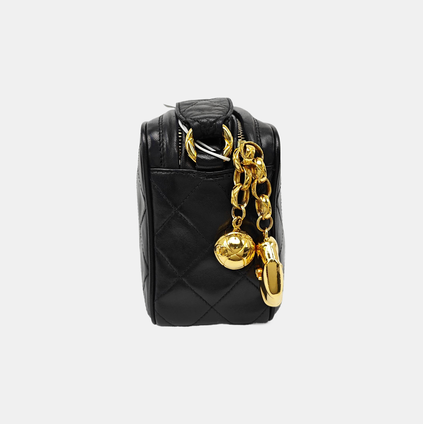 Quilted Lambskin Shoulder Bag Black