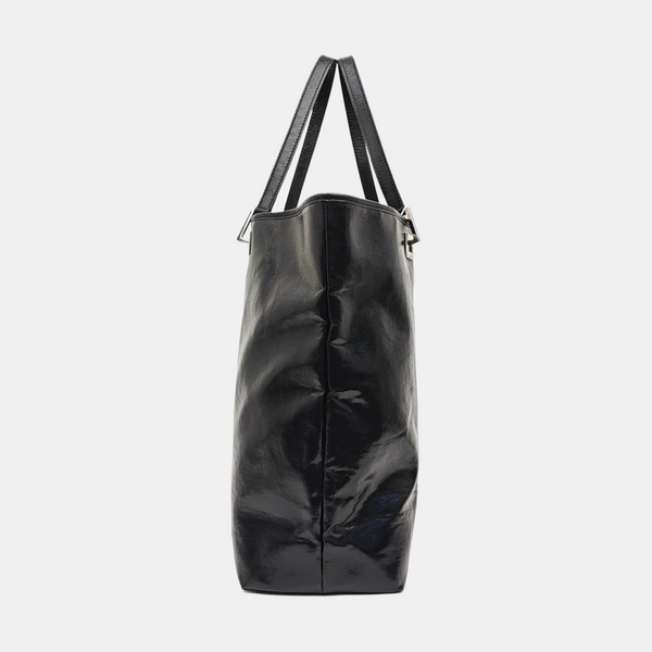 Patent Leather Top Handle Bag Black