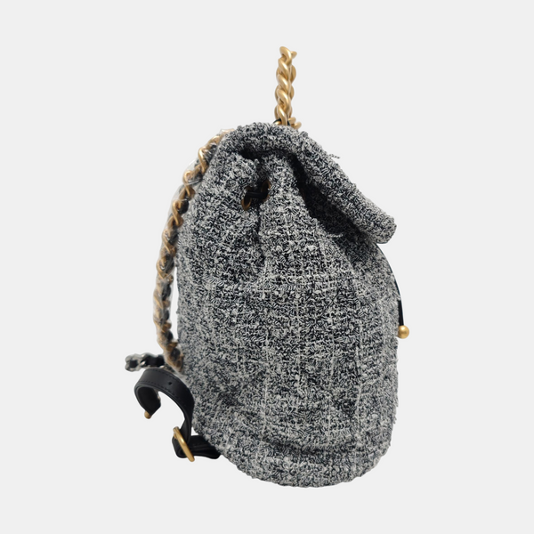CHANEL 19 Small Wool Gray