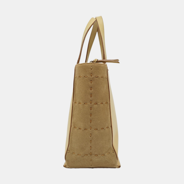 Calfskin Top Handle Bag Beige
