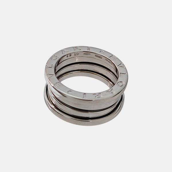 B.ZERO1 18k White Gold Silver Ring EU 49