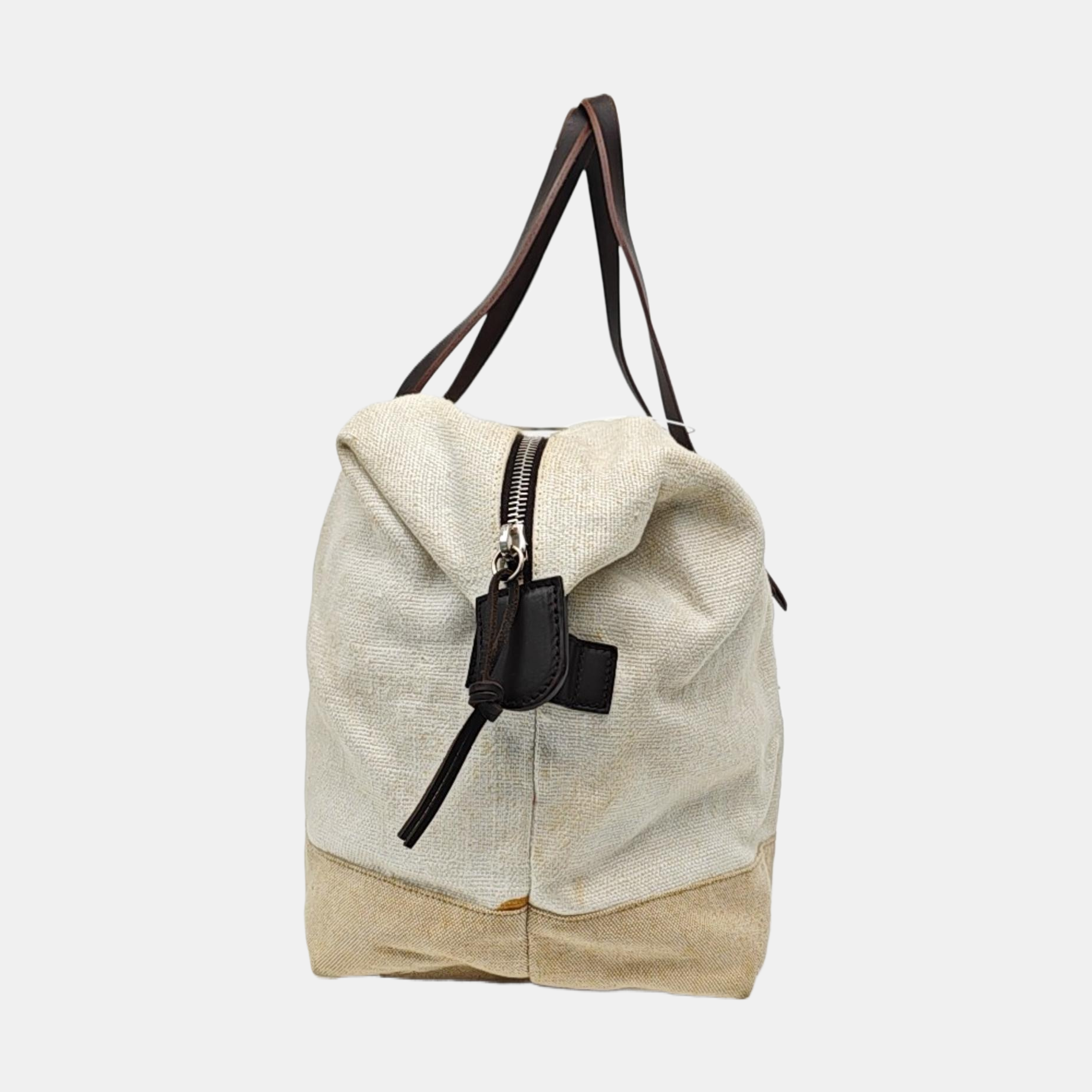 Linen Top Handle Bag Multicolor