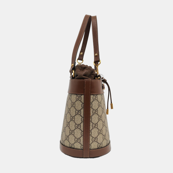 Authenticated pre-owned  Horsebit 1955 Small Coated Canvas Beige - Bucket Bag at Looply