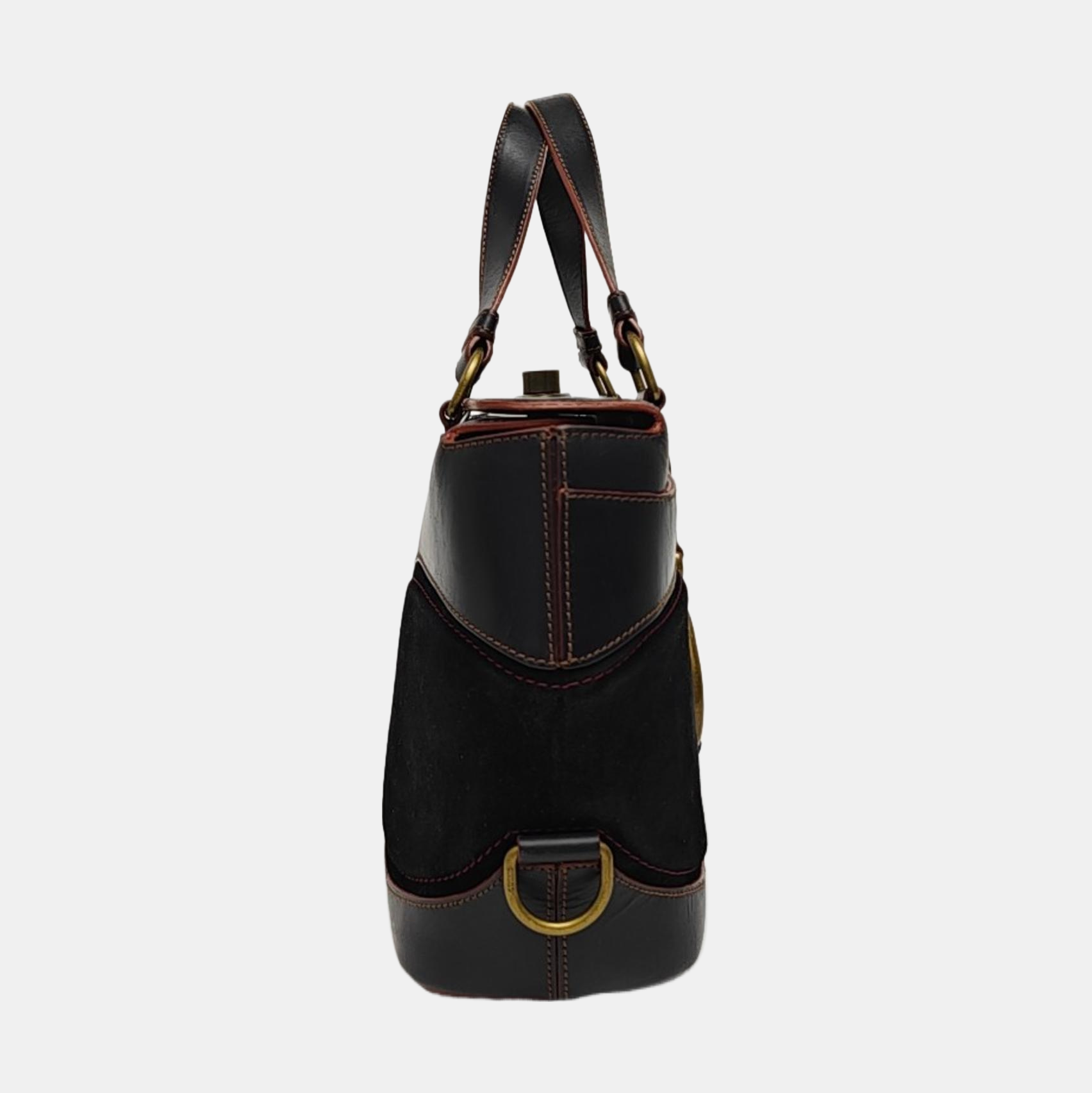 Calfskin Top Handle Bag Black