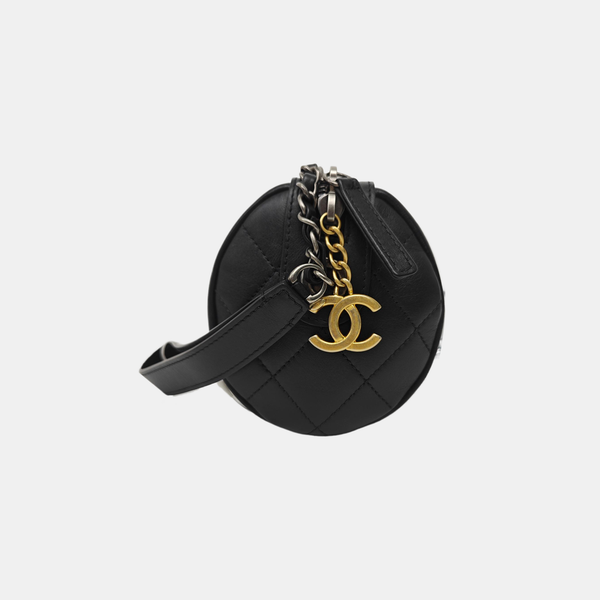 Quilted Calfskin Shoulder Bag Black
