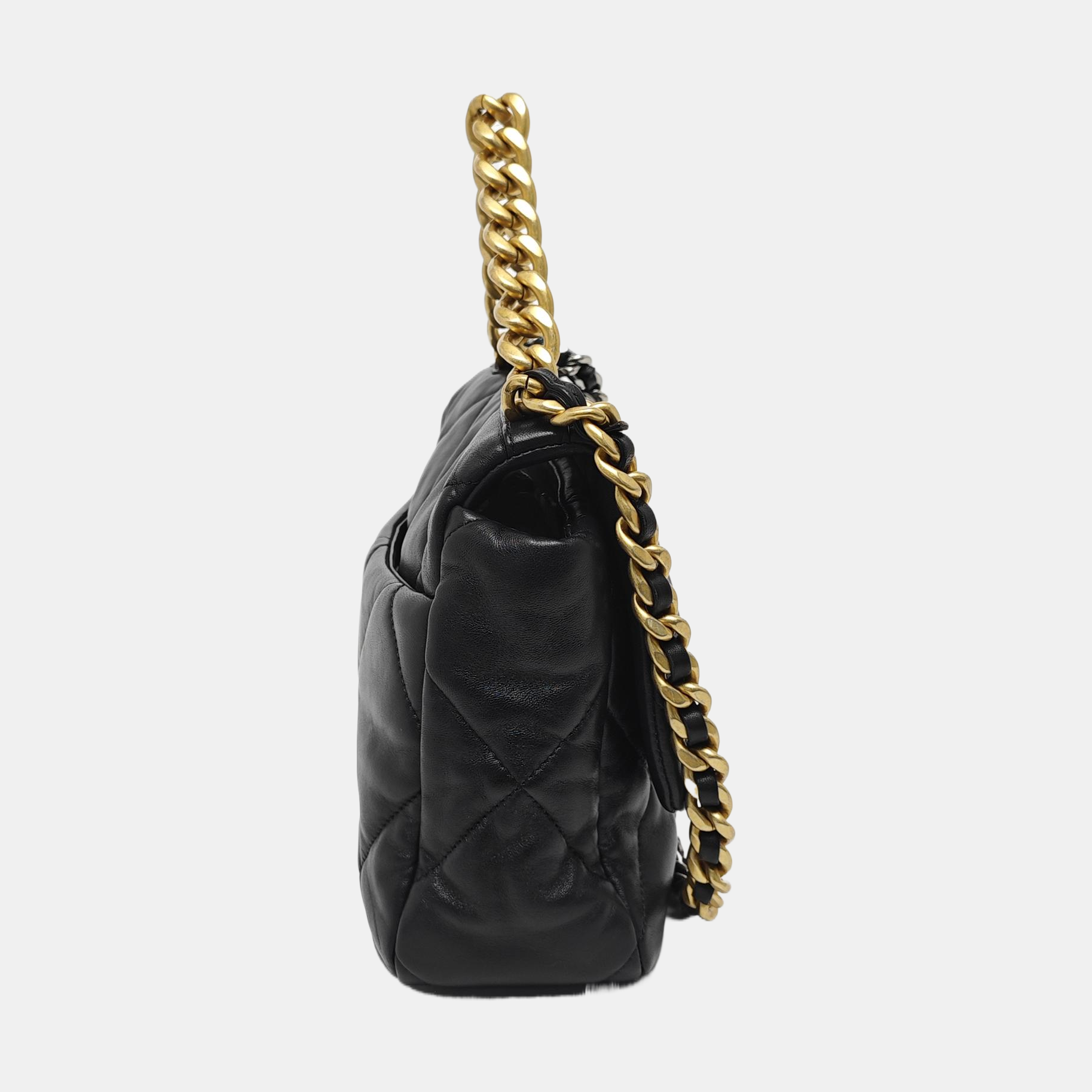 CHANEL 19 Large Quilted Lambskin Black