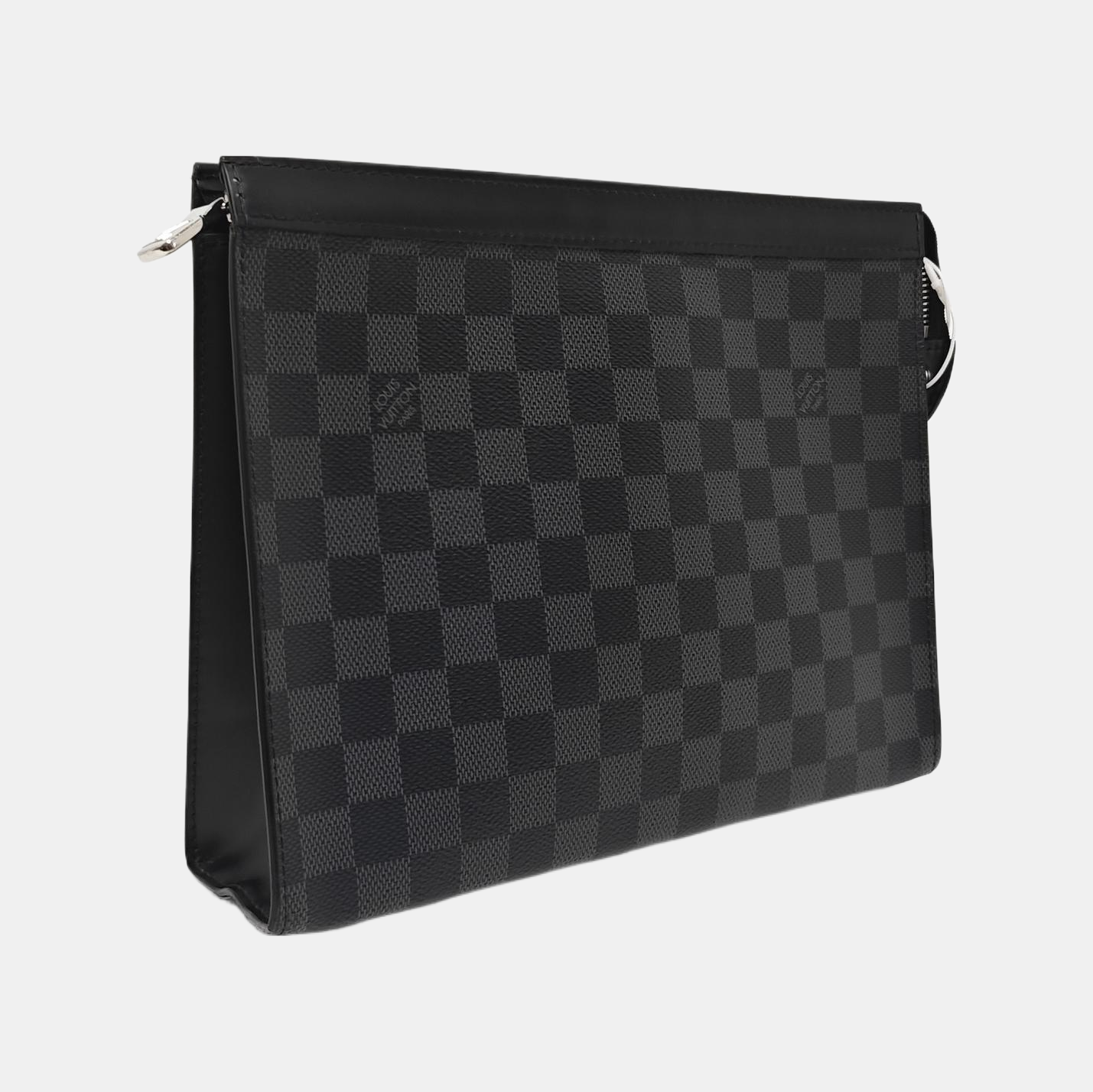 Pochette Voyag MM Damier Graphite Coated Canvas Gray