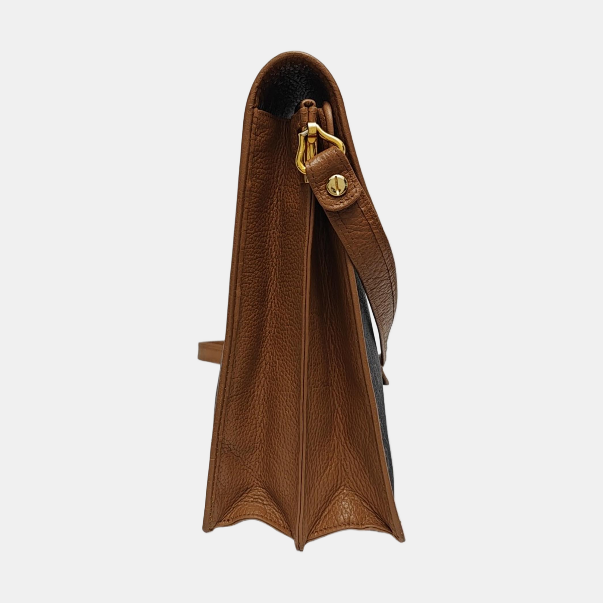 Coated Canvas Crossbody Bag Brown