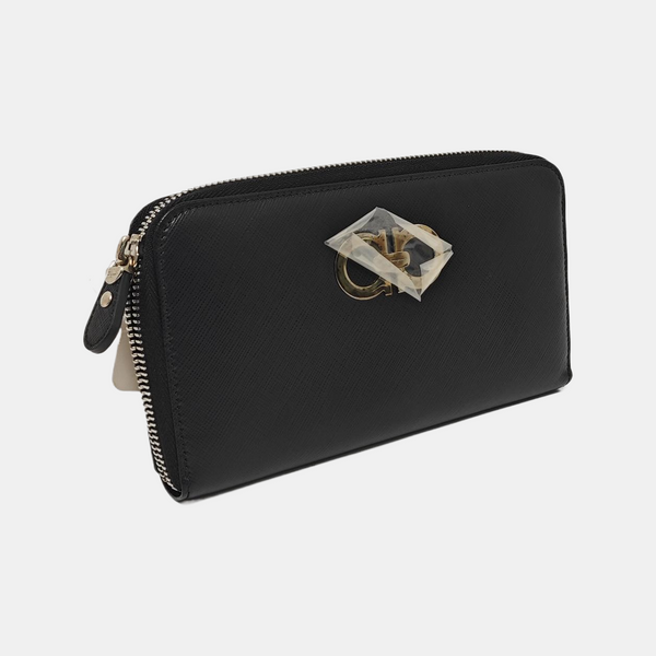 Gancini Calfskin Black Wallet