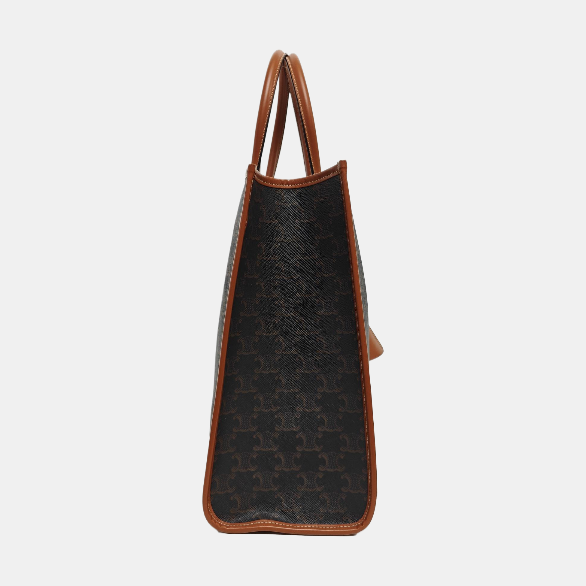 Coated Canvas Tote Bag Brown