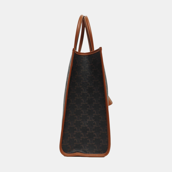 Coated Canvas Tote Bag Brown