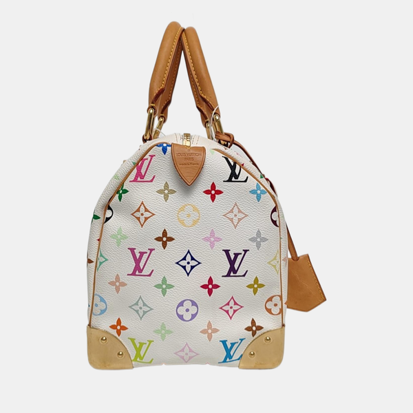 SPEEDY 30 Monogram Coated Canvas White