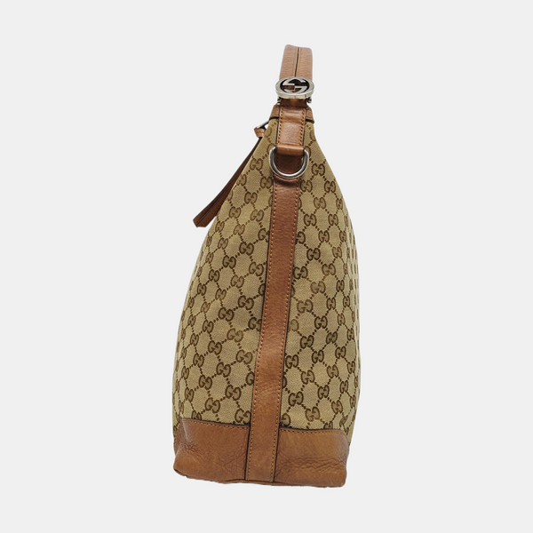 Monogram Canvas Shoulder Bag Beige