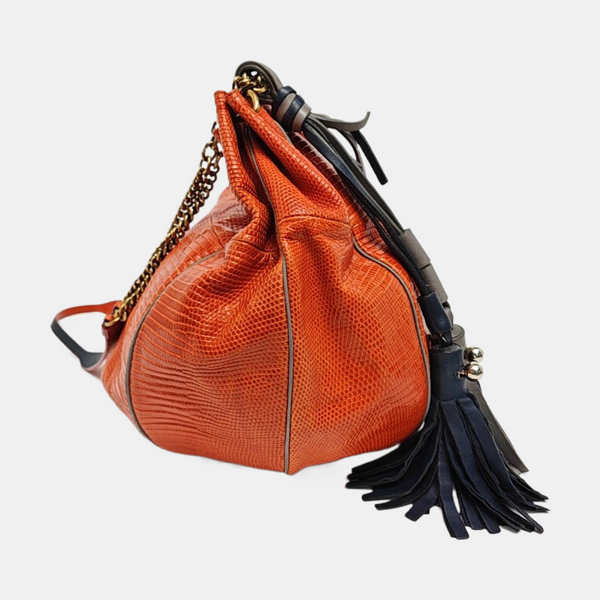 Calfskin Shoulder Bag Orange
