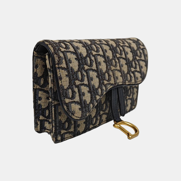 Saddle Mini Oblique Canvas Blue