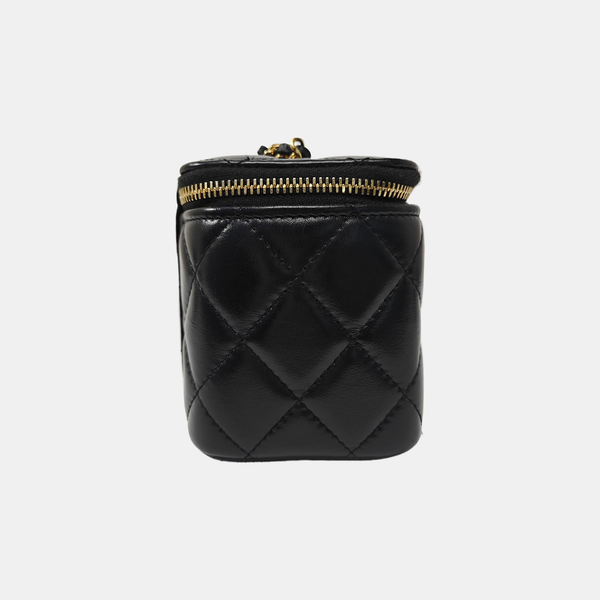 VANITY CASE Small Quilted Lambskin Black