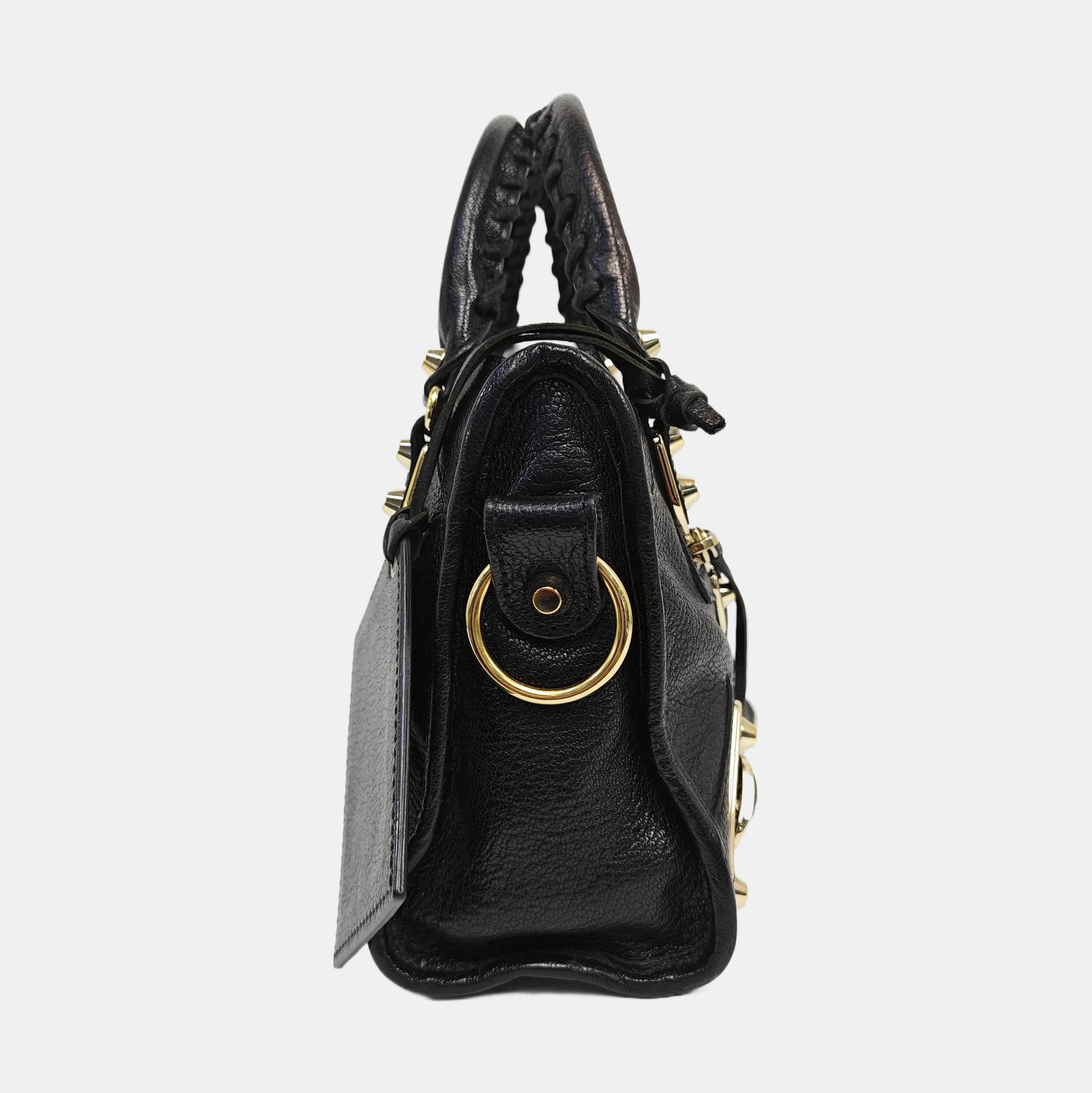 Classic Metallic Edge City Mini Lambskin Black