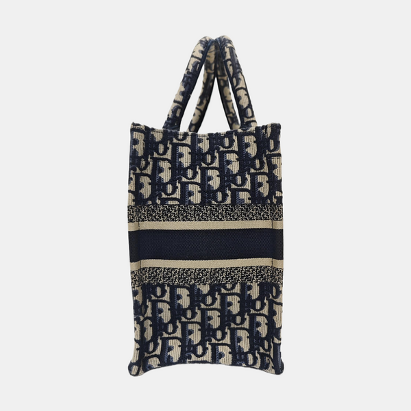Book Tote Small Oblique Canvas Blue