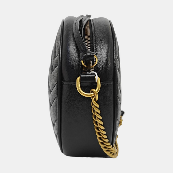 GG Marmont Mini Quilted Calfskin Black