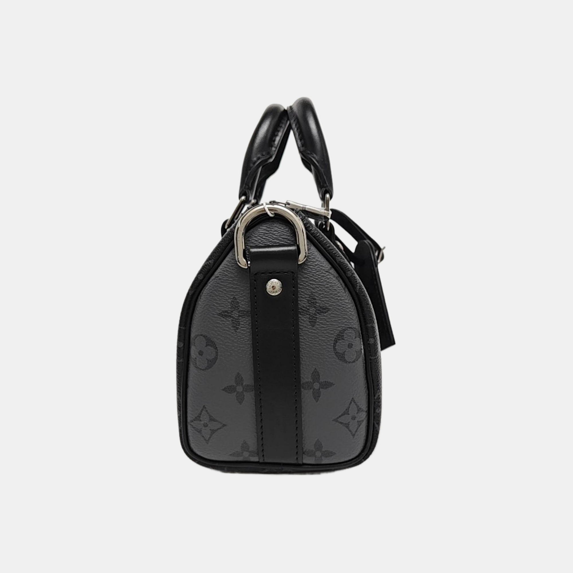 KEEPALL 25 Monogram Coated Canvas Black