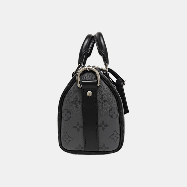 KEEPALL 25 Monogram Coated Canvas Black
