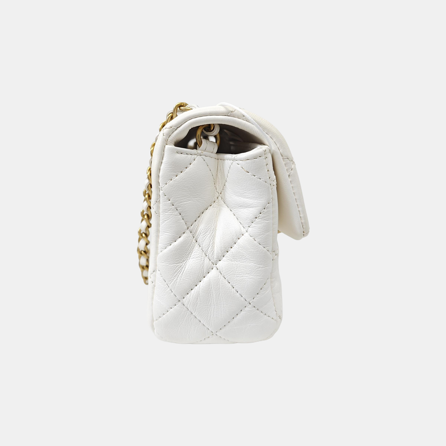 CLASSIC FLAP Mini Quilted Lambskin White