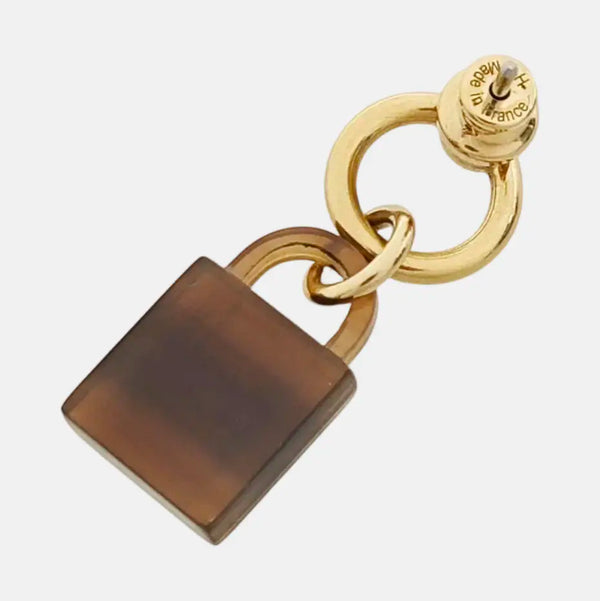 Amulette Maroquinier Metal Gold Stud Earrings