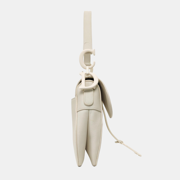 Saddle Small Calfskin White