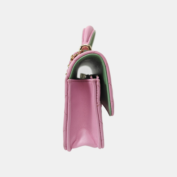 Quilted Lambskin Shoulder Bag Pink