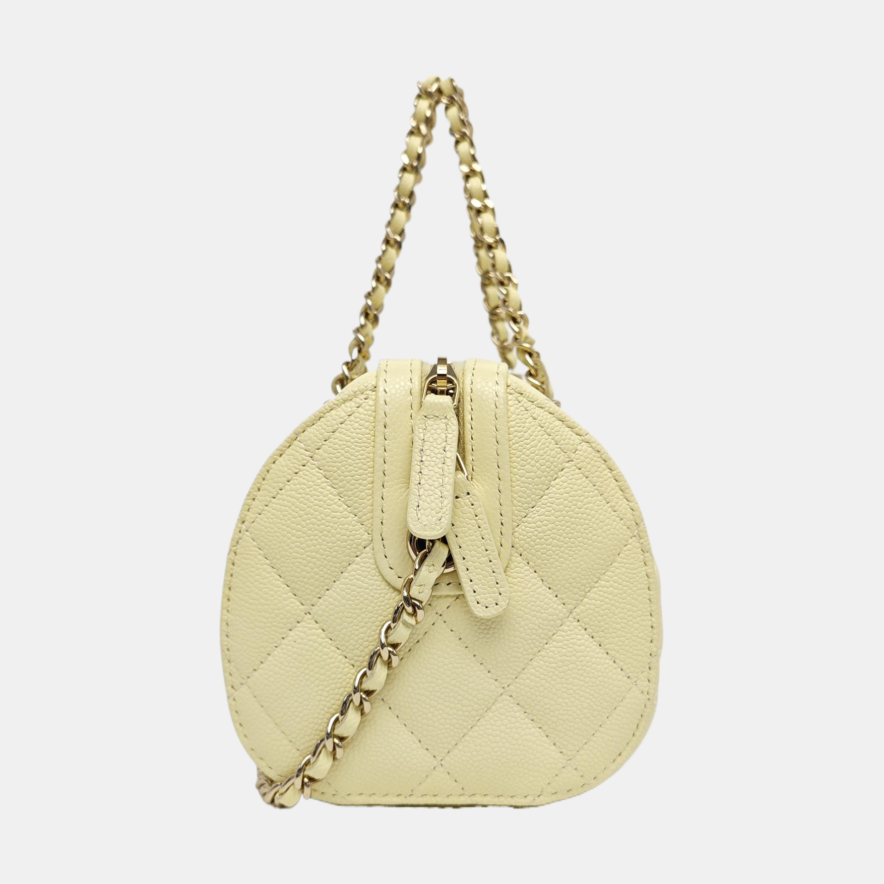 BOWLING Small Quilted Grained Calfskin Yellow