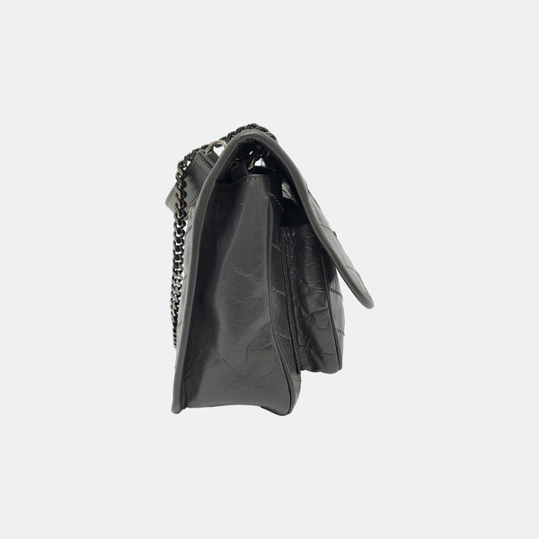 NIKI Small Chevron Calfskin Gray