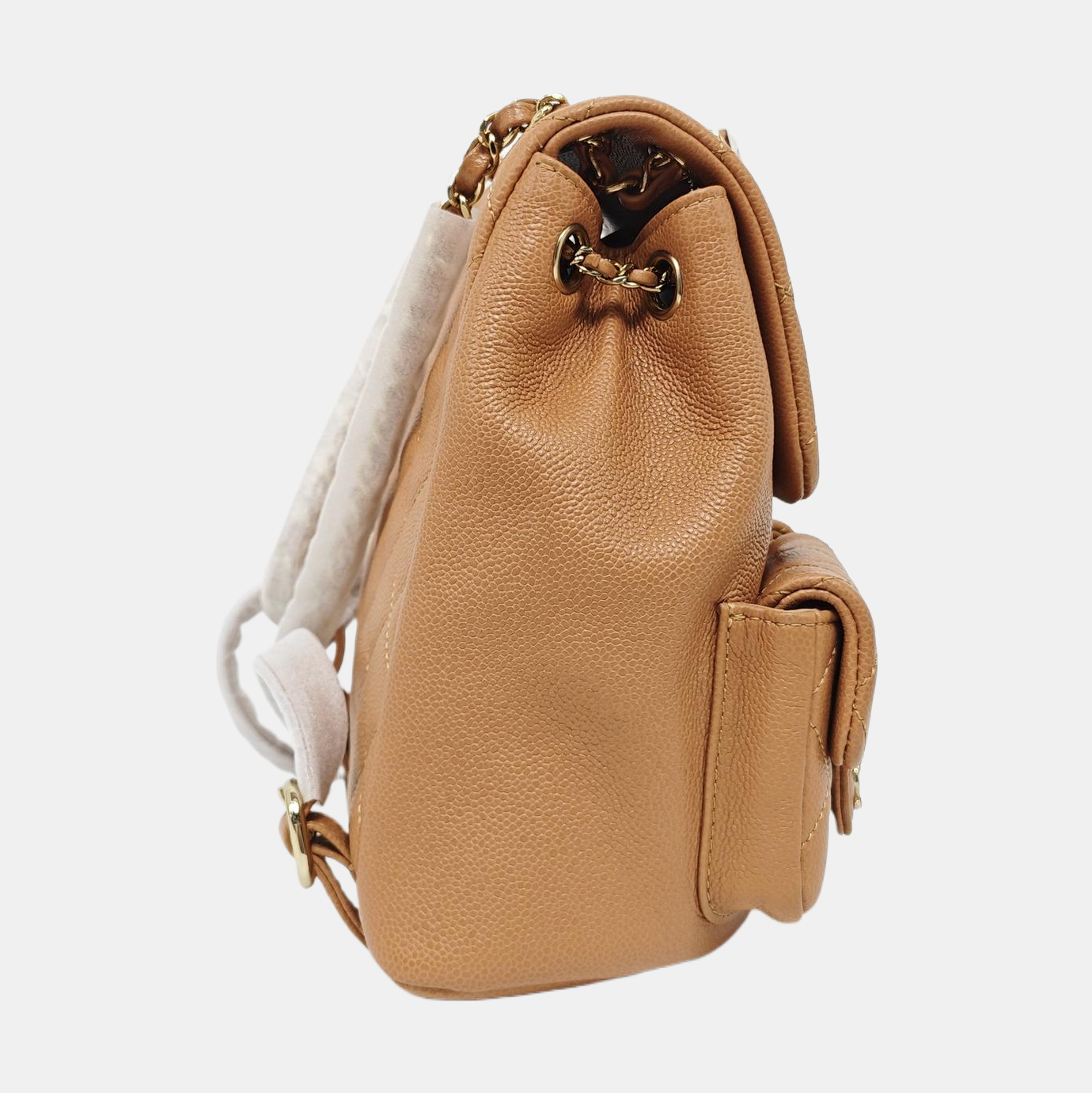 DUMA Small Quilted Grained Calfskin Brown