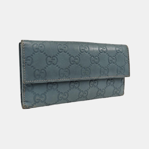 Monogram Leather Wallet Blue