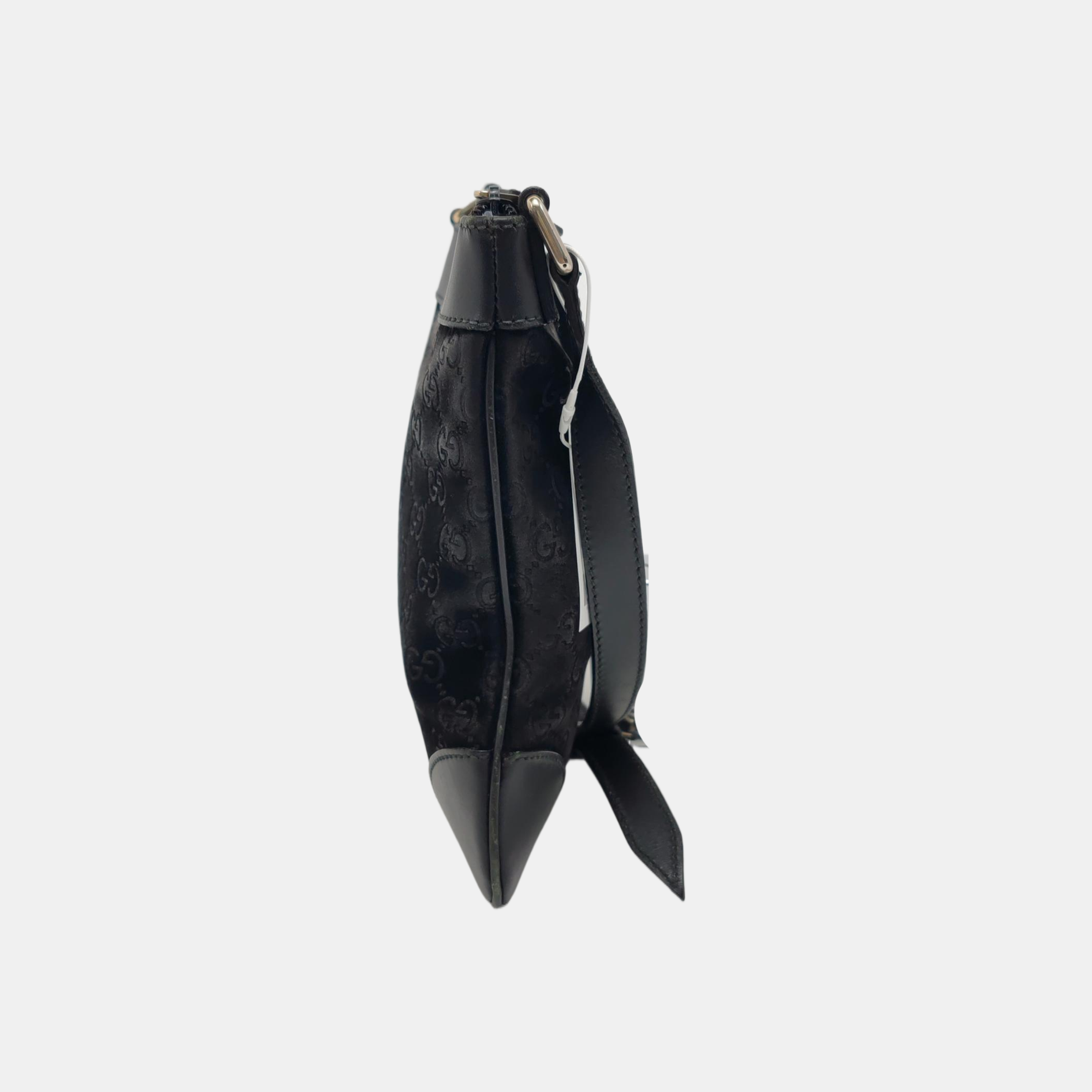 Monogram Suede Shoulder Bag Black