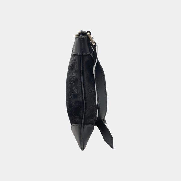 Monogram Suede Shoulder Bag Black