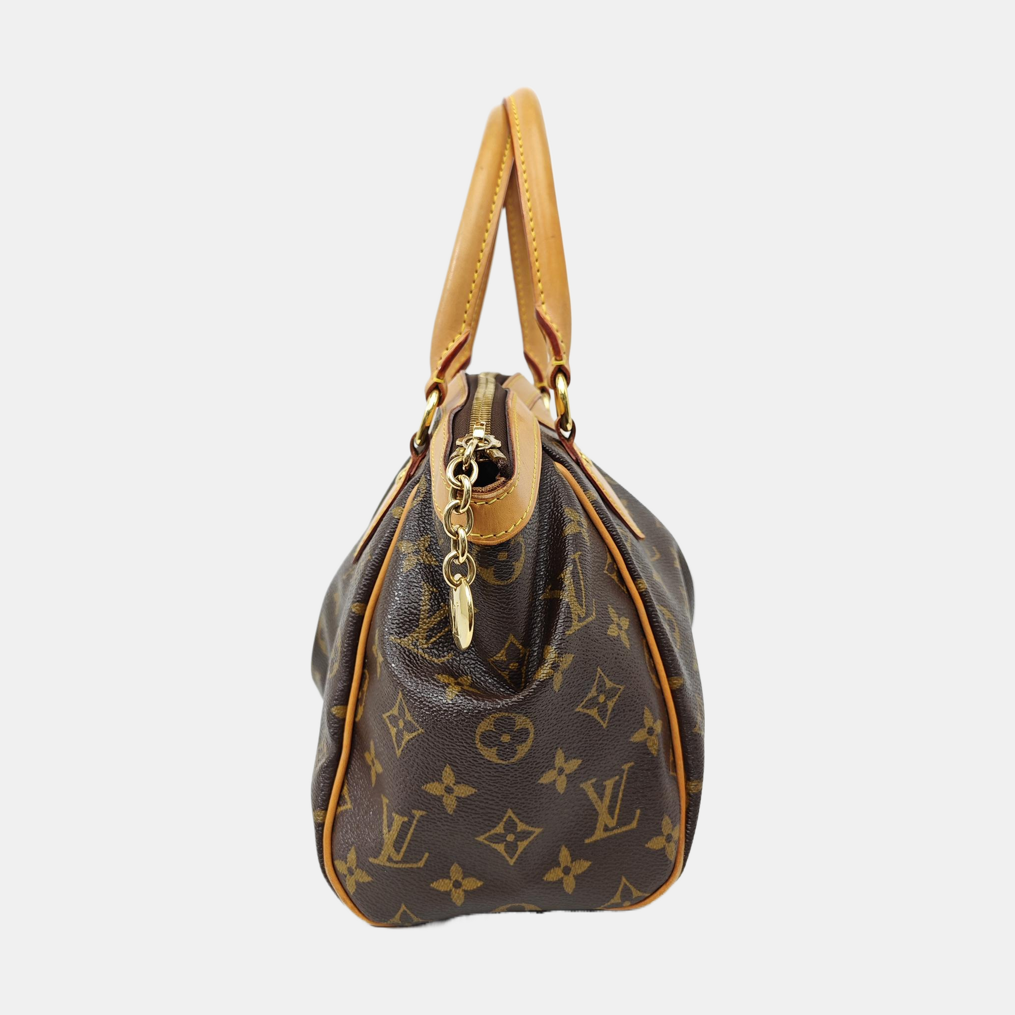 Monogram Coated Canvas Top Handle Bag Brown