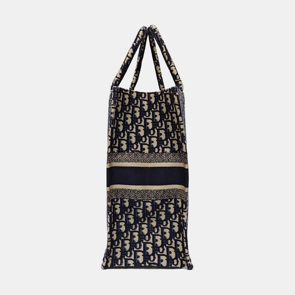 Book Tote Large Oblique Canvas Beige