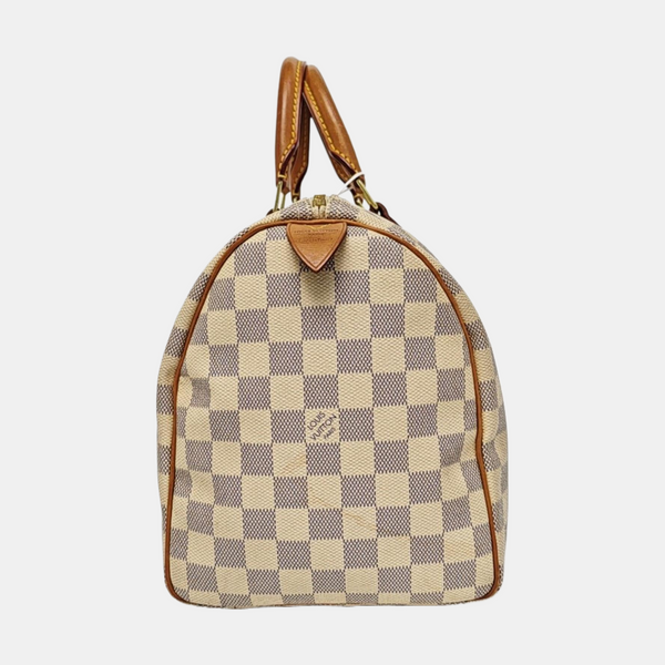 SPEEDY 30 Damier Azur Coated Canvas White