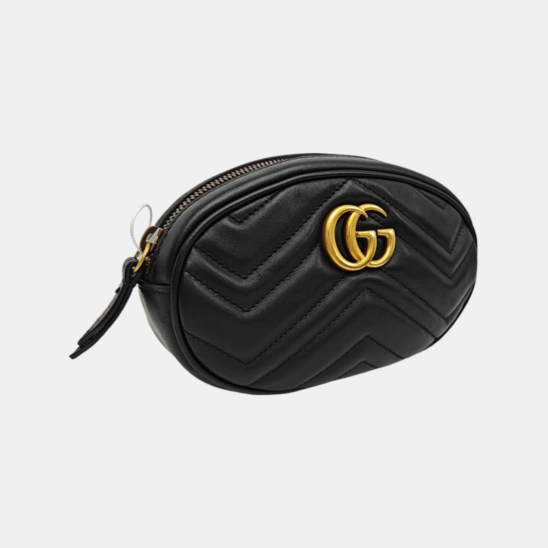 GG Marmont Super Mini Quilted Calfskin Black
