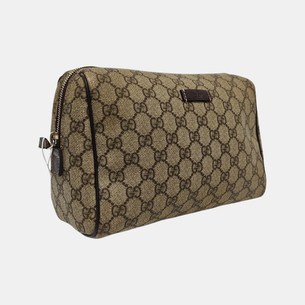 Monogram Coated Canvas Clutch Brown