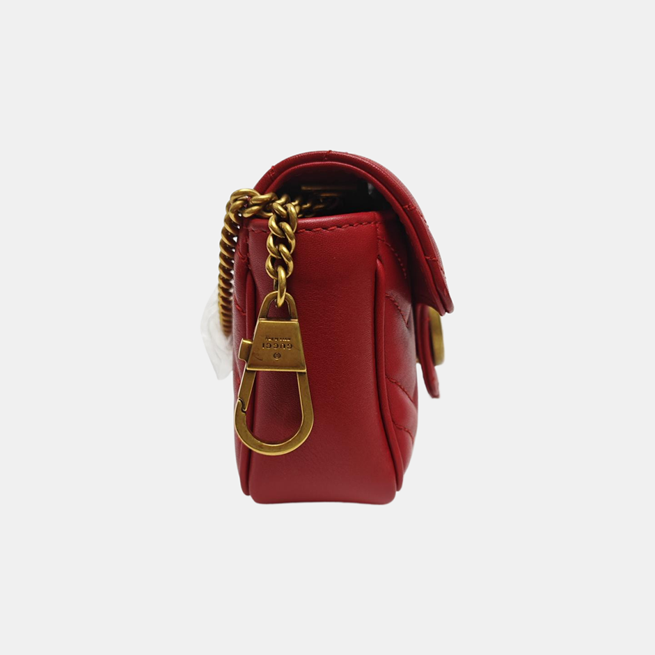 GG Marmont Mini Quilted Calfskin Red