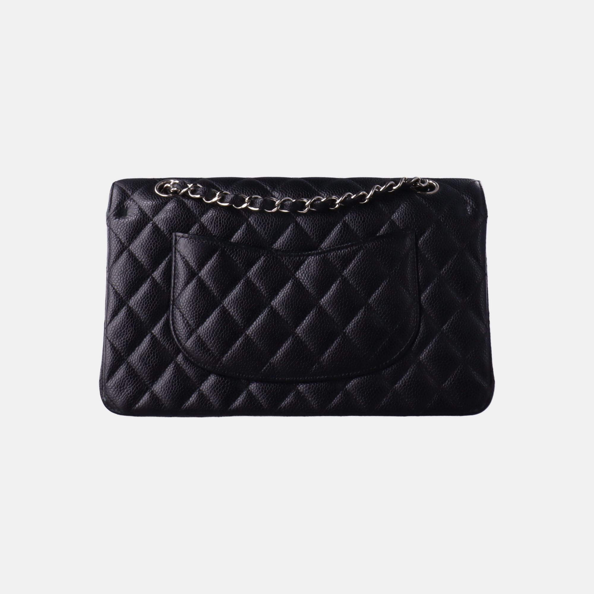 CLASSIC FLAP Medium Quilted Grained Calfskin Black