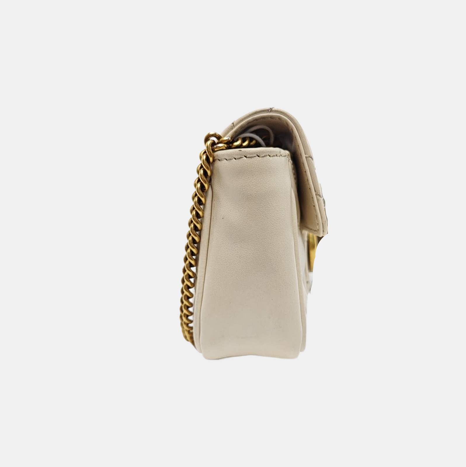 GG Marmont Mini Quilted Calfskin White