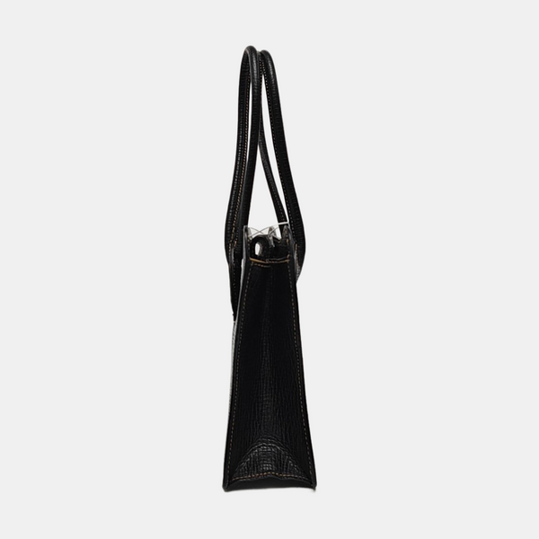Calfskin Top Handle Bag Black