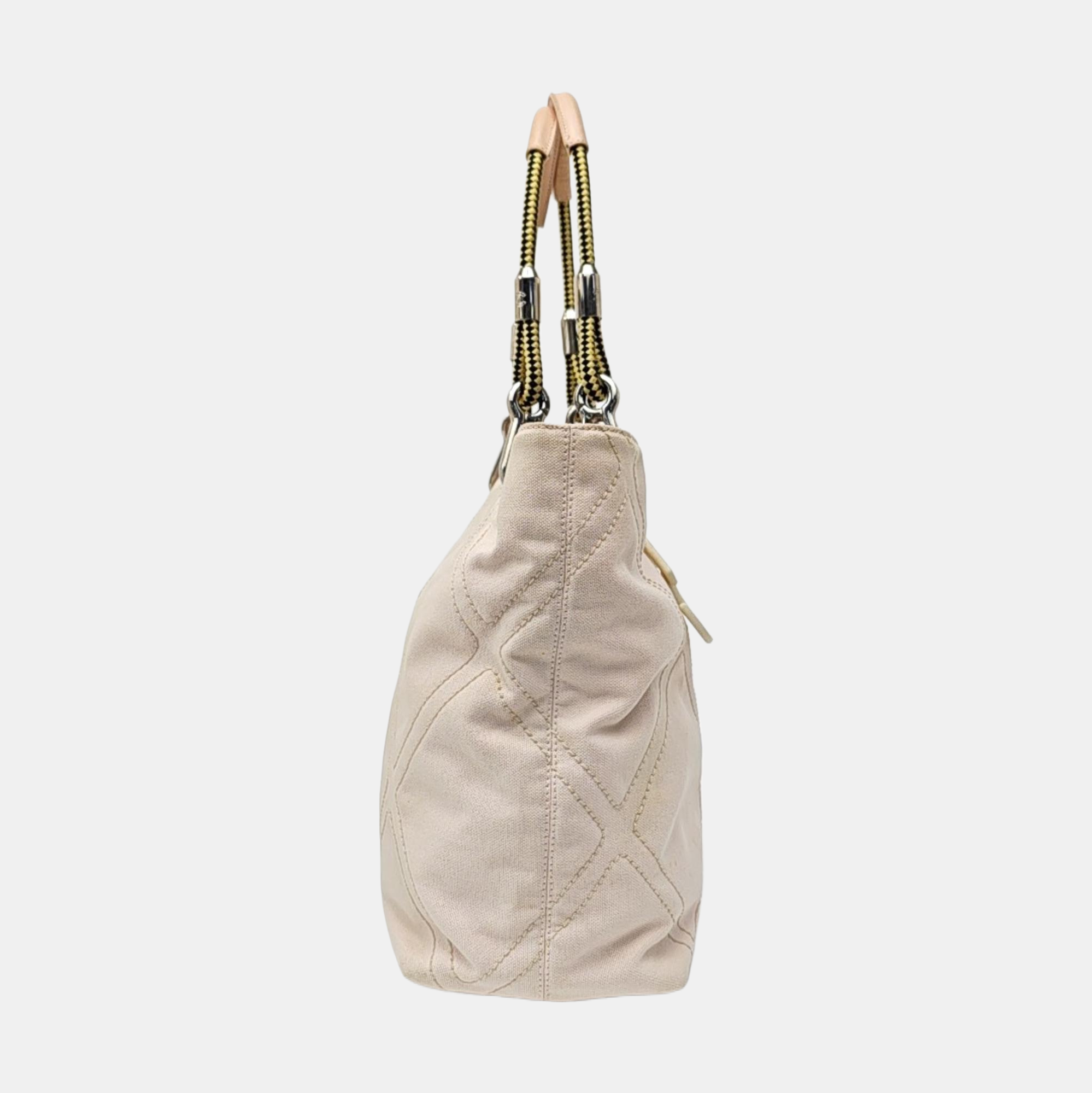Quilted Canvas Tote Bag Pink