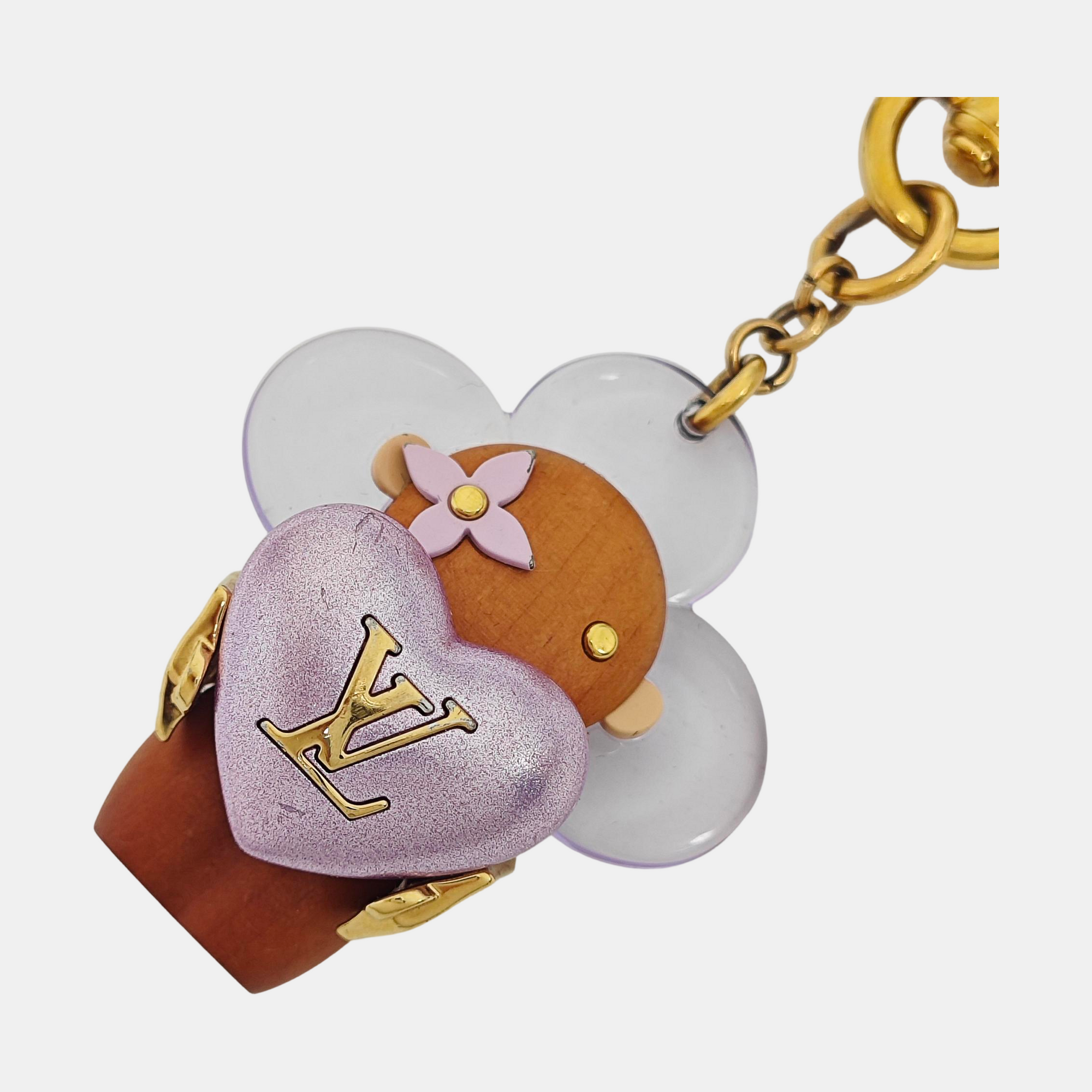 Synthetic Bag Charm Brown